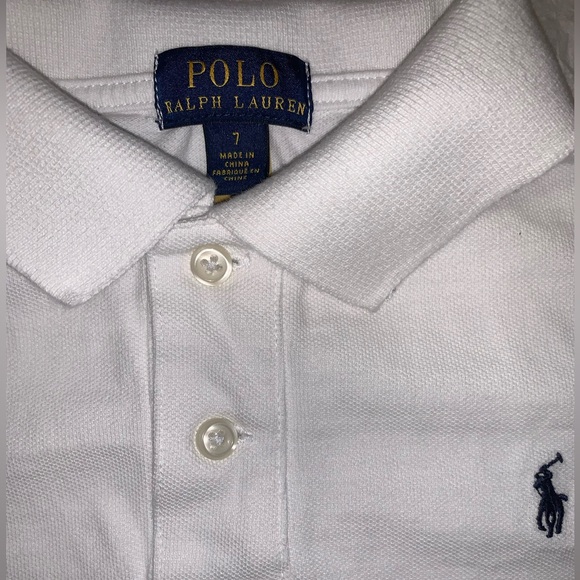 Ralph Lauren classic polo white with short sleeves, size 7 - Picture 2 of 3